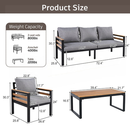 Set di mobili da giardino da 4 pezzi