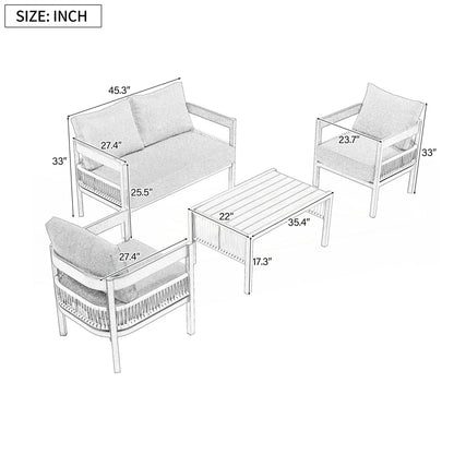 Set di mobili da giardino da 4 pezzi