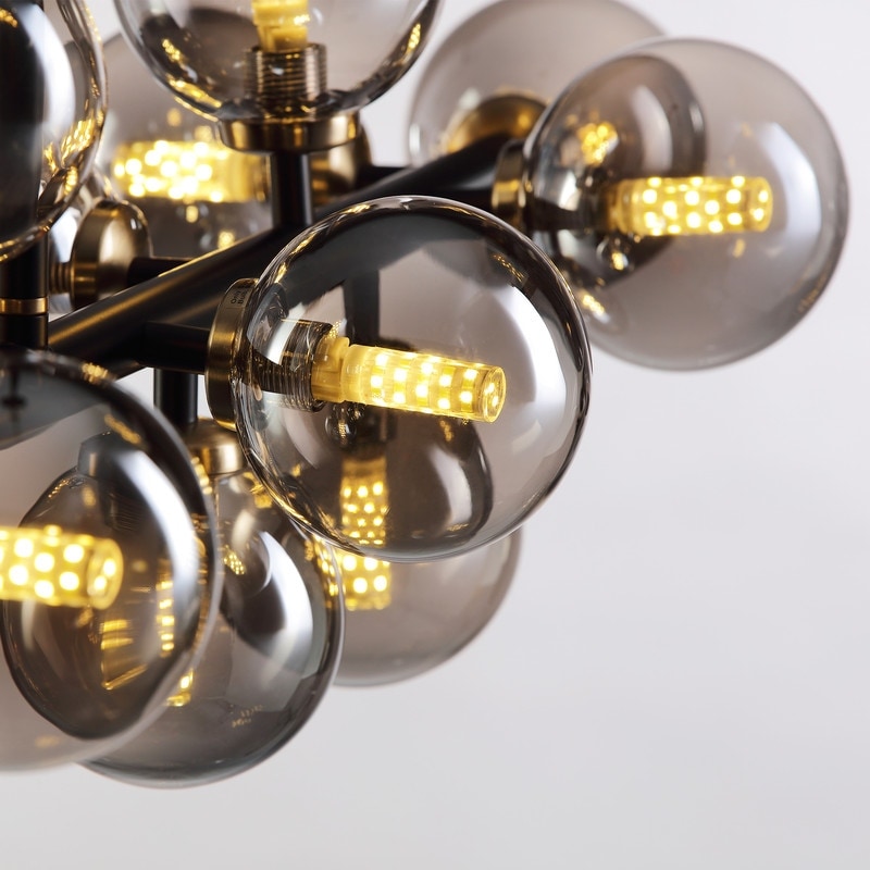 Lampadario lineare a 16 luci in ottone dorato, stile Mid-Century Modern, da 40 pollici, con paralume in vetro satinato, ideale per la sala da pranzo.