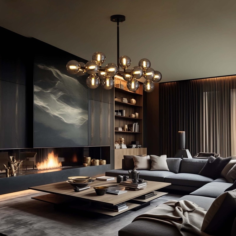 Lampadario lineare a 16 luci in ottone dorato, stile Mid-Century Modern, da 40 pollici, con paralume in vetro satinato, ideale per la sala da pranzo.