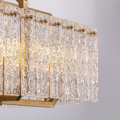 Lampadario rettangolare lineare moderno in cristallo da 40 pollici, 16 luci, oro ottone, per sala da pranzo, soggiorno, isola cucina.