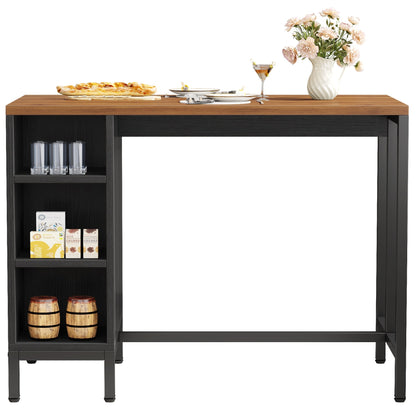 Isola da cucina larga 43 pollici, tavolo da cucina con 5 ripiani aperti.