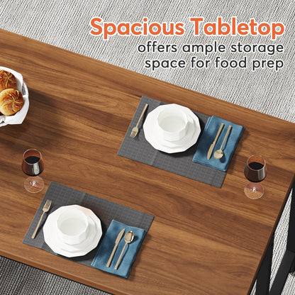 Isola da cucina larga 43 pollici, tavolo da cucina con 5 ripiani aperti.