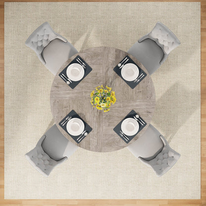 Tavolo da pranzo rotondo da 47 pollici per 4 persone, tavolo da cucina in stile farmhouse, piccolo tavolo da pranzo in legno per sala da pranzo e soggiorno.