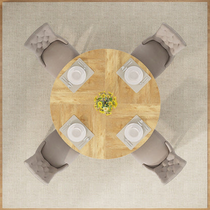 Tavolo da pranzo rotondo da 47 pollici per 4 persone, tavolo da cucina in stile farmhouse, piccolo tavolo da pranzo in legno per sala da pranzo e soggiorno.