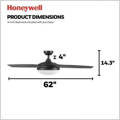 Ventilatore da soffitto Honeywell Carmel da 48 pollici con luce integrata e telecomando