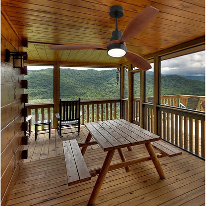 Ventilatore da soffitto a LED integrato da 48 e 52 pollici con luce e telecomando, motore DC reversibile