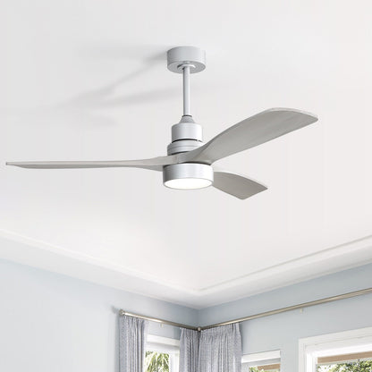 Ventilatore da soffitto a LED integrato da 48 e 52 pollici con luce e telecomando, motore DC reversibile