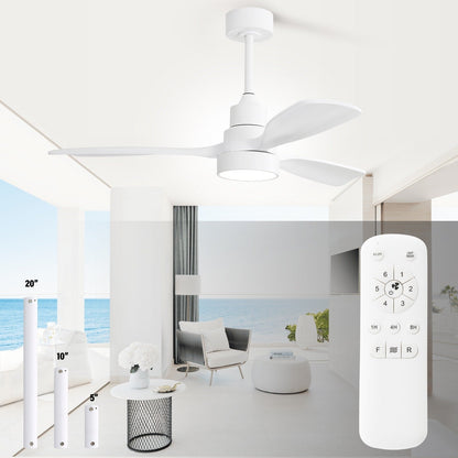 Ventilatore da soffitto a LED integrato da 48 e 52 pollici con luce e telecomando, motore DC reversibile
