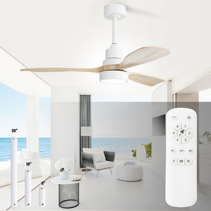 Ventilatore da soffitto a LED integrato da 48 e 52 pollici con luce e telecomando, motore DC reversibile
