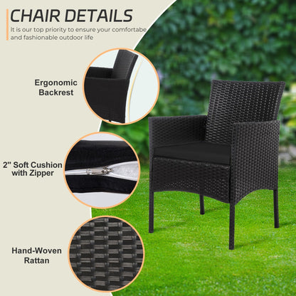 Set di mobili da giardino in vimite da 4 pezzi, set di divani componibili in rattan da esterno con cuscini.