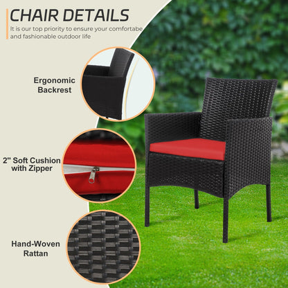 Set di mobili da giardino in vimite da 4 pezzi, set di divani componibili in rattan da esterno con cuscini.