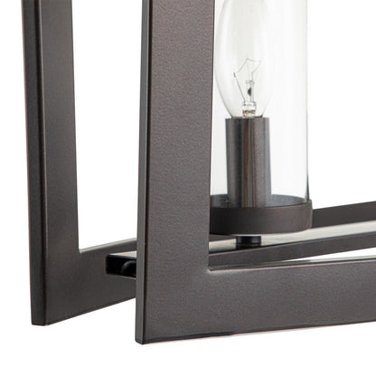 Lampada a sospensione rettangolare vintage in vetro, stile industriale moderno di metà secolo, con 5 luci, ideale per isole cucina.