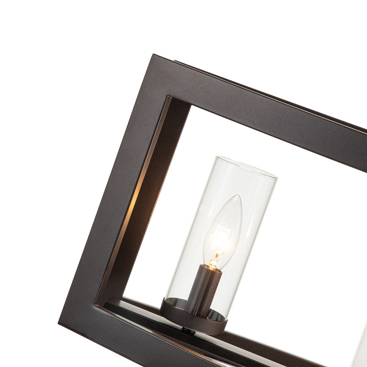 Lampada a sospensione rettangolare vintage in vetro, stile industriale moderno di metà secolo, con 5 luci, ideale per isole cucina.