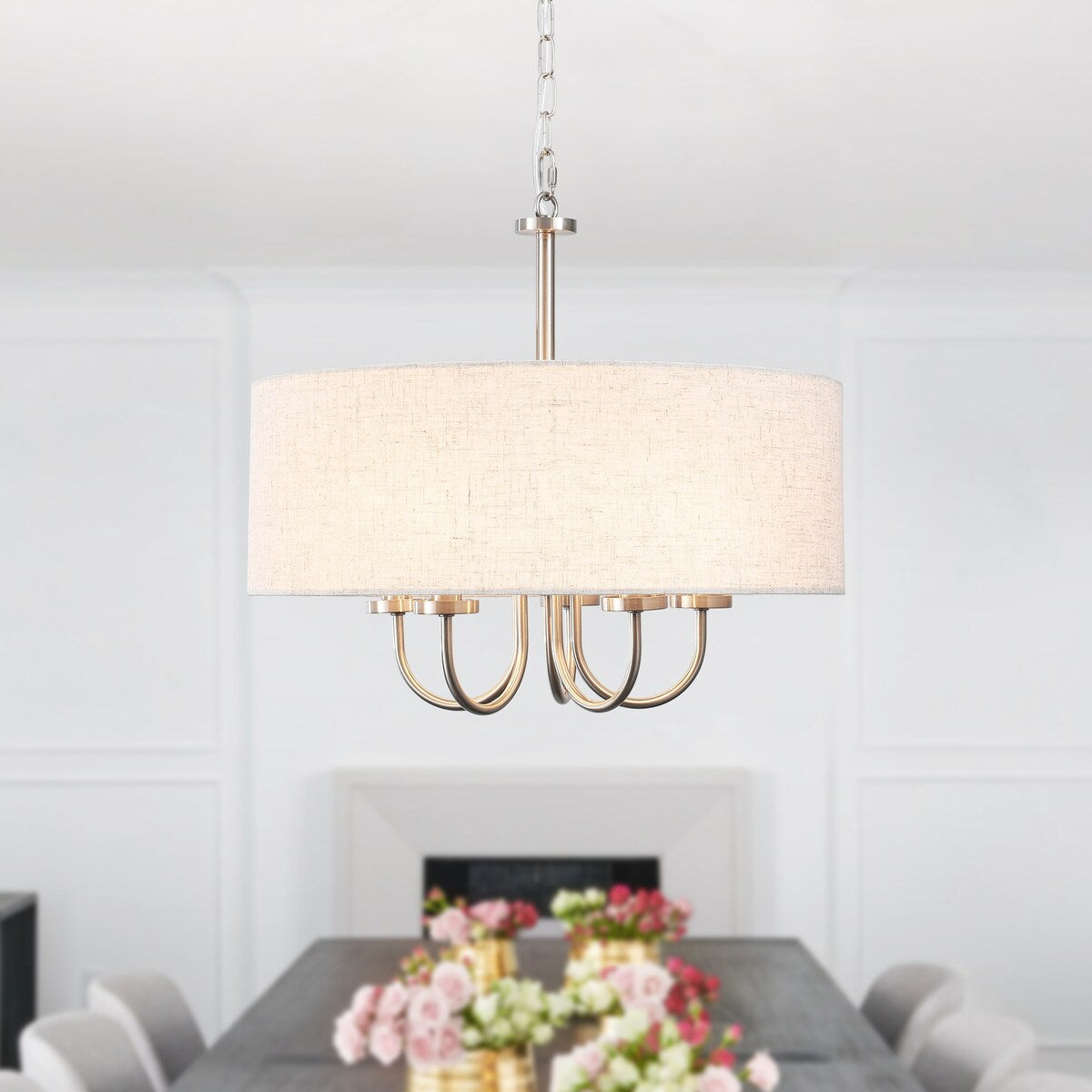 Lampada a soffitto moderna a 5 luci a semi-soffitto per sala da pranzo, camere da letto, soggiorno - N/A