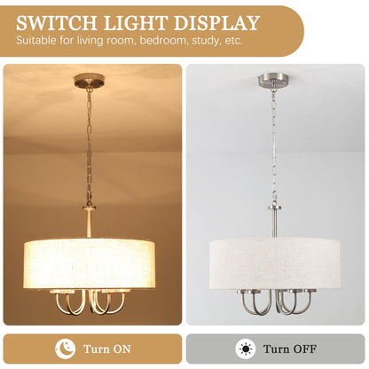 Lampada a soffitto moderna a 5 luci a semi-soffitto per sala da pranzo, camere da letto, soggiorno - N/A