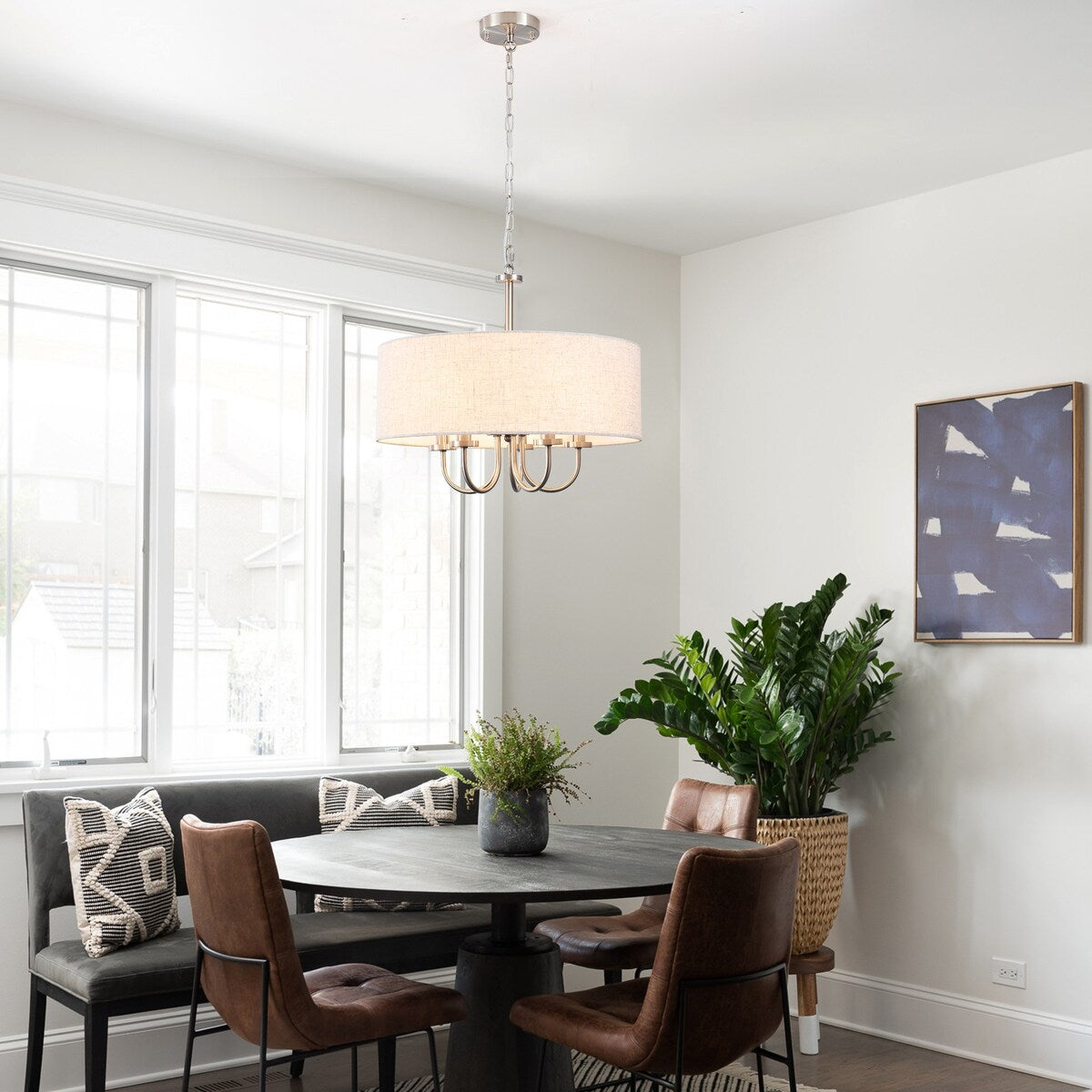 Lampada a soffitto moderna a 5 luci a semi-soffitto per sala da pranzo, camere da letto, soggiorno - N/A