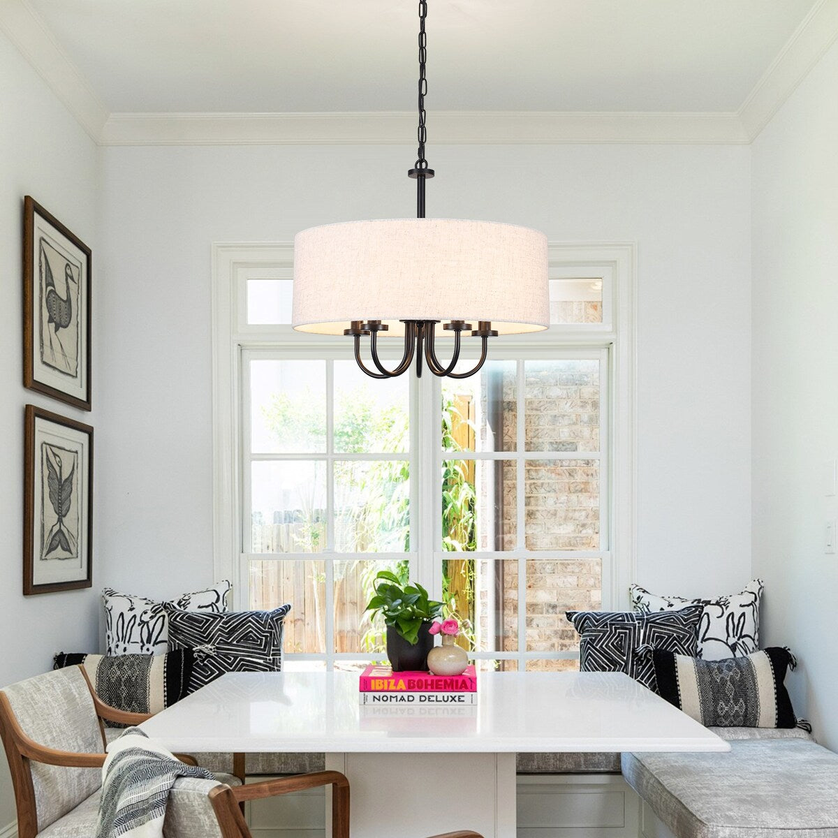 Lampada a soffitto moderna a 5 luci a semi-soffitto per sala da pranzo, camere da letto, soggiorno - N/A