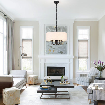 Lampada a soffitto moderna a 5 luci a semi-soffitto per sala da pranzo, camere da letto, soggiorno - N/A