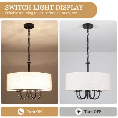 Lampada a soffitto moderna a 5 luci a semi-soffitto per sala da pranzo, camere da letto, soggiorno - N/A