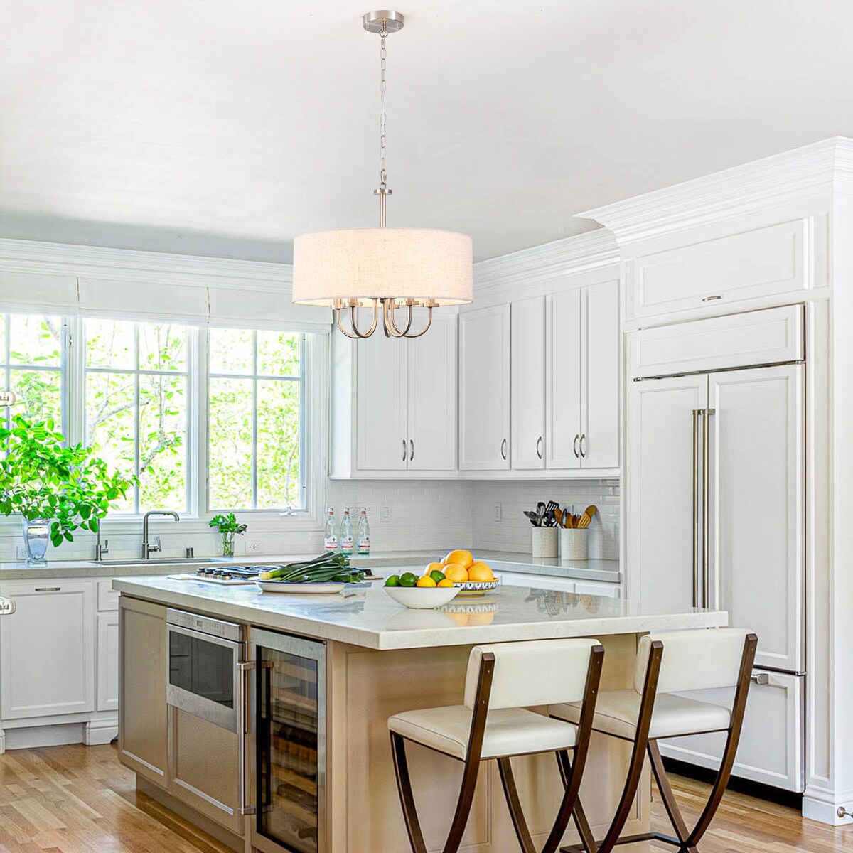 Lampada a soffitto moderna a 5 luci a semi-soffitto per sala da pranzo, camere da letto, soggiorno - N/A