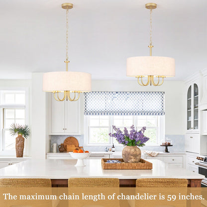 Lampada a soffitto moderna a 5 luci a semi-soffitto per sala da pranzo, camere da letto, soggiorno - N/A