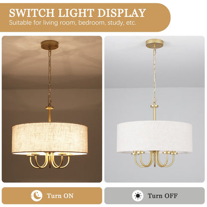 Lampada a soffitto moderna a 5 luci a semi-soffitto per sala da pranzo, camere da letto, soggiorno - N/A