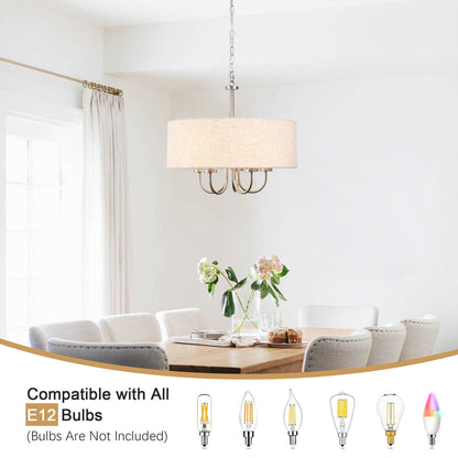 Lampada a soffitto moderna a 5 luci a semi-soffitto per sala da pranzo, camere da letto, soggiorno - N/A