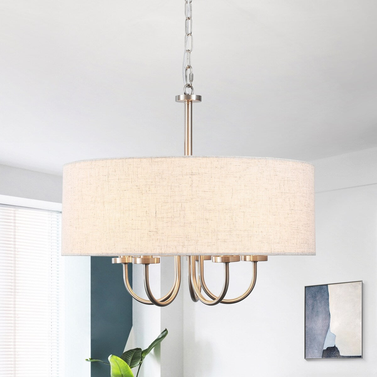 Lampada a soffitto moderna a 5 luci a semi-soffitto per sala da pranzo, camere da letto, soggiorno - N/A