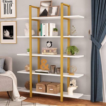 Scaffale a 5 ripiani, libreria in stile industriale vintage