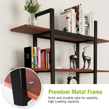 Scaffale a 5 ripiani, libreria in stile industriale vintage