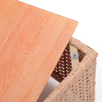 Set di divani componibili da esterno in vimini, 5 pezzi, con cuscini.