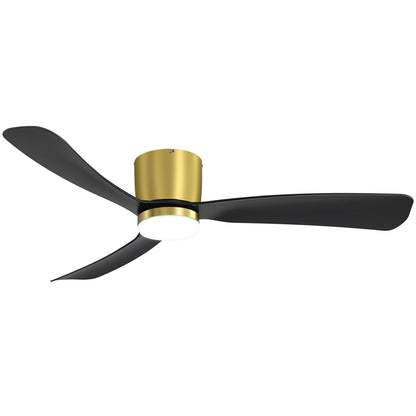 Ventilatore da soffitto a LED a soffitto a scomparsa da 52 pollici, nero/bianco, con luci e telecomando (3 pale)