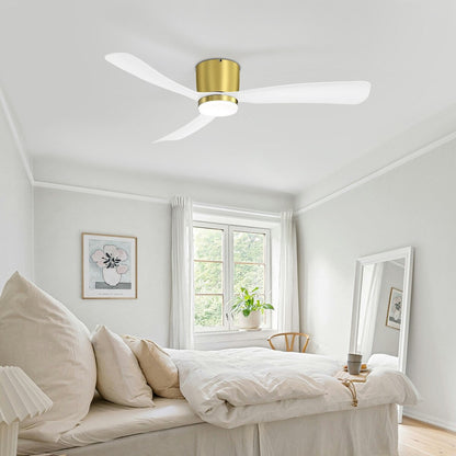 Ventilatore da soffitto a LED a soffitto a scomparsa da 52 pollici, nero/bianco, con luci e telecomando (3 pale)