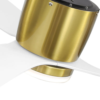 Ventilatore da soffitto a LED a soffitto a scomparsa da 52 pollici, nero/bianco, con luci e telecomando (3 pale)