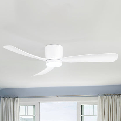 Ventilatore da soffitto a LED a soffitto a scomparsa da 52 pollici, nero/bianco, con luci e telecomando (3 pale)