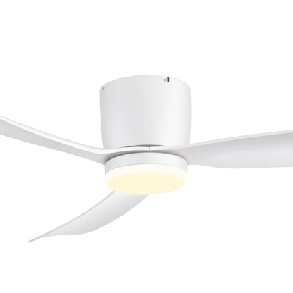 Ventilatore da soffitto a LED a soffitto a scomparsa da 52 pollici, nero/bianco, con luci e telecomando (3 pale)