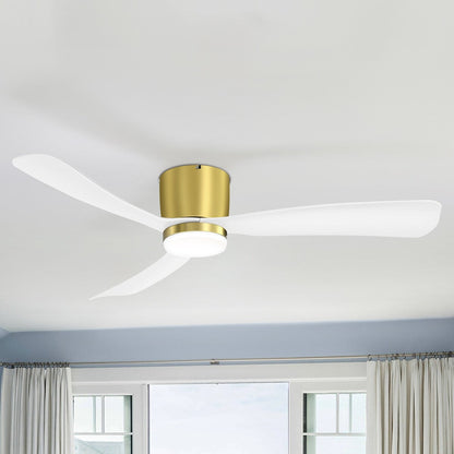 Ventilatore da soffitto a LED a soffitto a scomparsa da 52 pollici, nero/bianco, con luci e telecomando (3 pale)