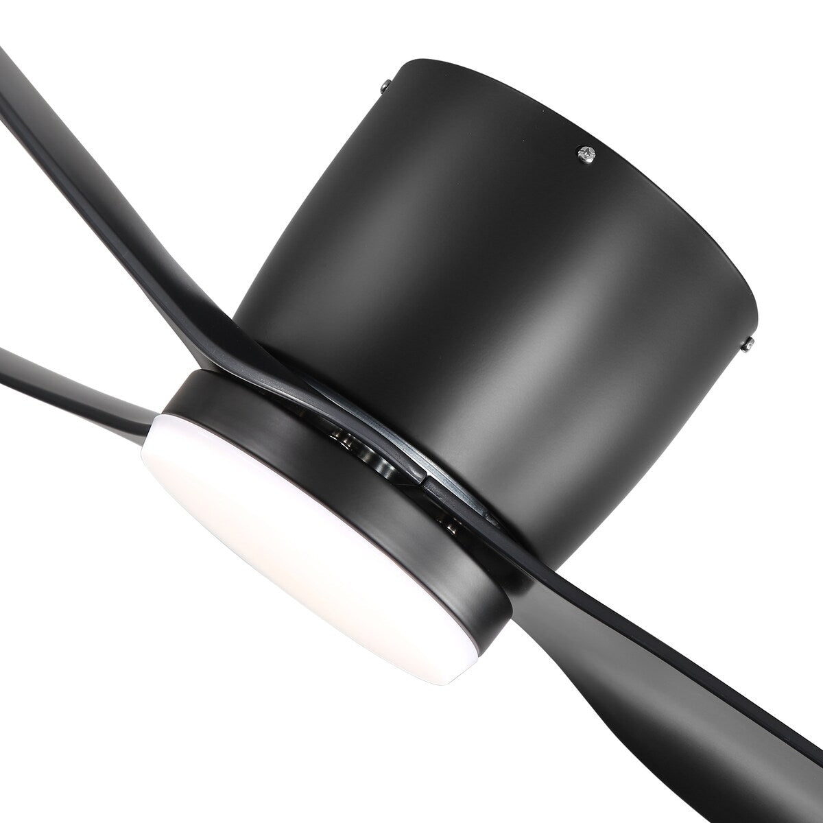 Ventilatore da soffitto a LED a soffitto a scomparsa da 52 pollici, nero/bianco, con luci e telecomando (3 pale)