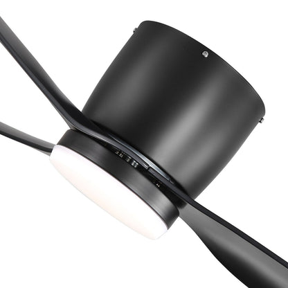 Ventilatore da soffitto a LED a soffitto a scomparsa da 52 pollici, nero/bianco, con luci e telecomando (3 pale)
