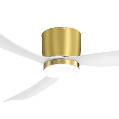 Ventilatore da soffitto a LED a soffitto a scomparsa da 52 pollici, nero/bianco, con luci e telecomando (3 pale)