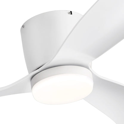 Ventilatore da soffitto a LED a soffitto a scomparsa da 52 pollici, nero/bianco, con luci e telecomando (3 pale)