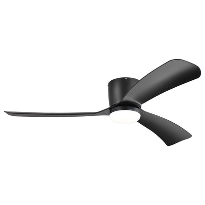 Ventilatore da soffitto a LED a soffitto a scomparsa da 52 pollici, nero/bianco, con luci e telecomando (3 pale)