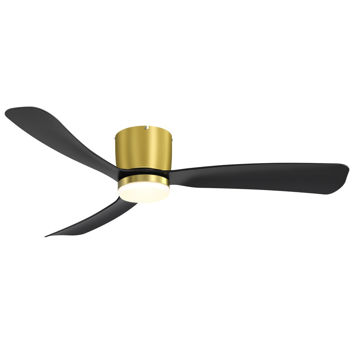 Ventilatore da soffitto a LED a soffitto a scomparsa da 52 pollici, nero/bianco, con luci e telecomando (3 pale)