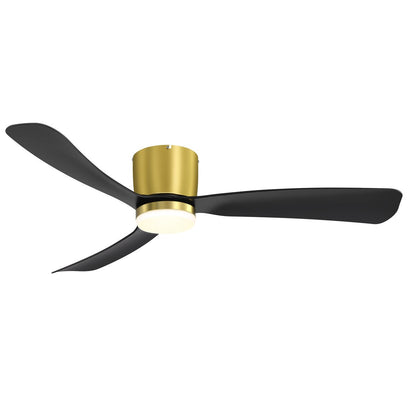 Ventilatore da soffitto a LED a soffitto a scomparsa da 52 pollici, nero/bianco, con luci e telecomando (3 pale)