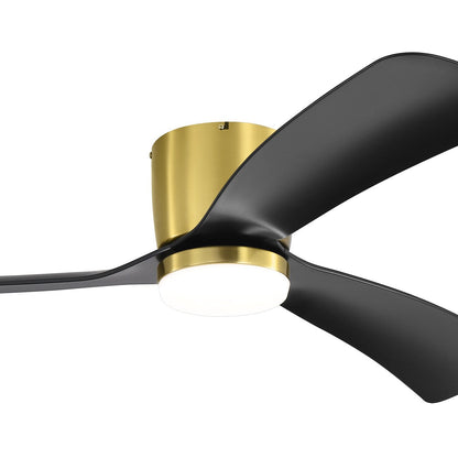 Ventilatore da soffitto a LED a soffitto a scomparsa da 52 pollici, nero/bianco, con luci e telecomando (3 pale)