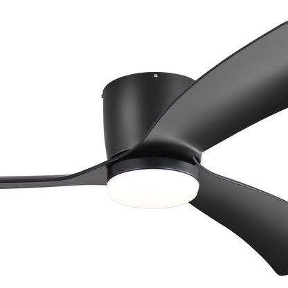 Ventilatore da soffitto a LED a soffitto a scomparsa da 52 pollici, nero/bianco, con luci e telecomando (3 pale)