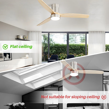 Ventilatore da soffitto a soffitto a scomparsa da 52 pollici in stile farmhouse con luce e telecomando, motore DC reversibile.