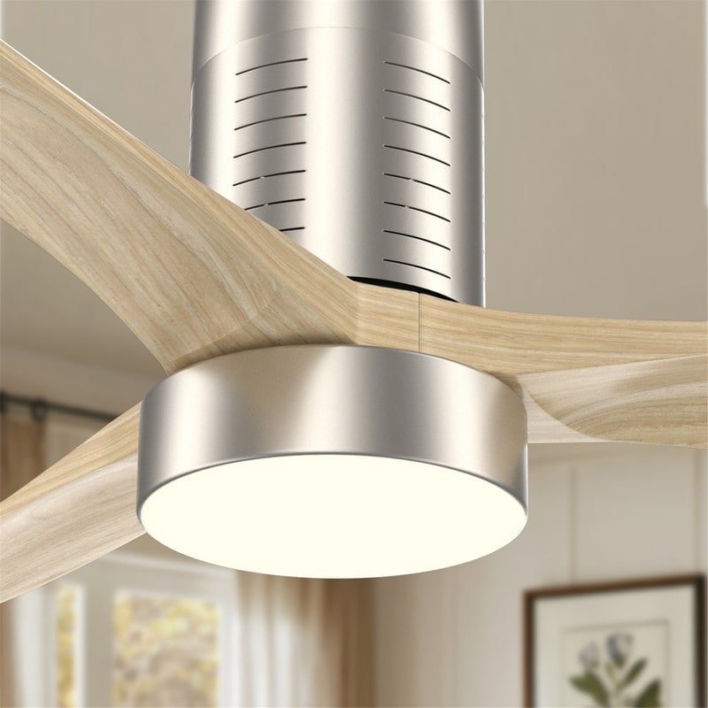 Ventilatore da soffitto a soffitto a scomparsa da 52 pollici in stile farmhouse con luce e telecomando, motore DC reversibile.