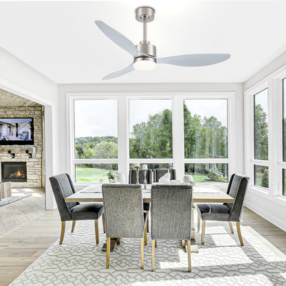 Ventilatore da soffitto a LED da 52 pollici con luci e telecomando (3 pale)